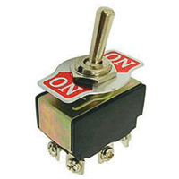 DPDT 10A, On-On, Screw Terminal Toggle Switch